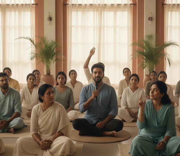 Group meditation session