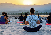 Meditation by river mobile